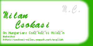 milan csokasi business card